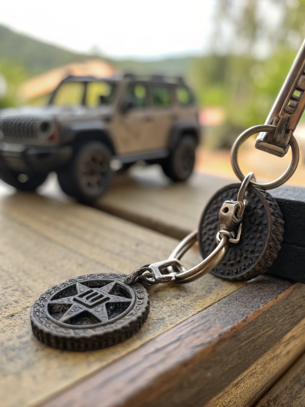 Multi-color 3D printed keychain showing high detail