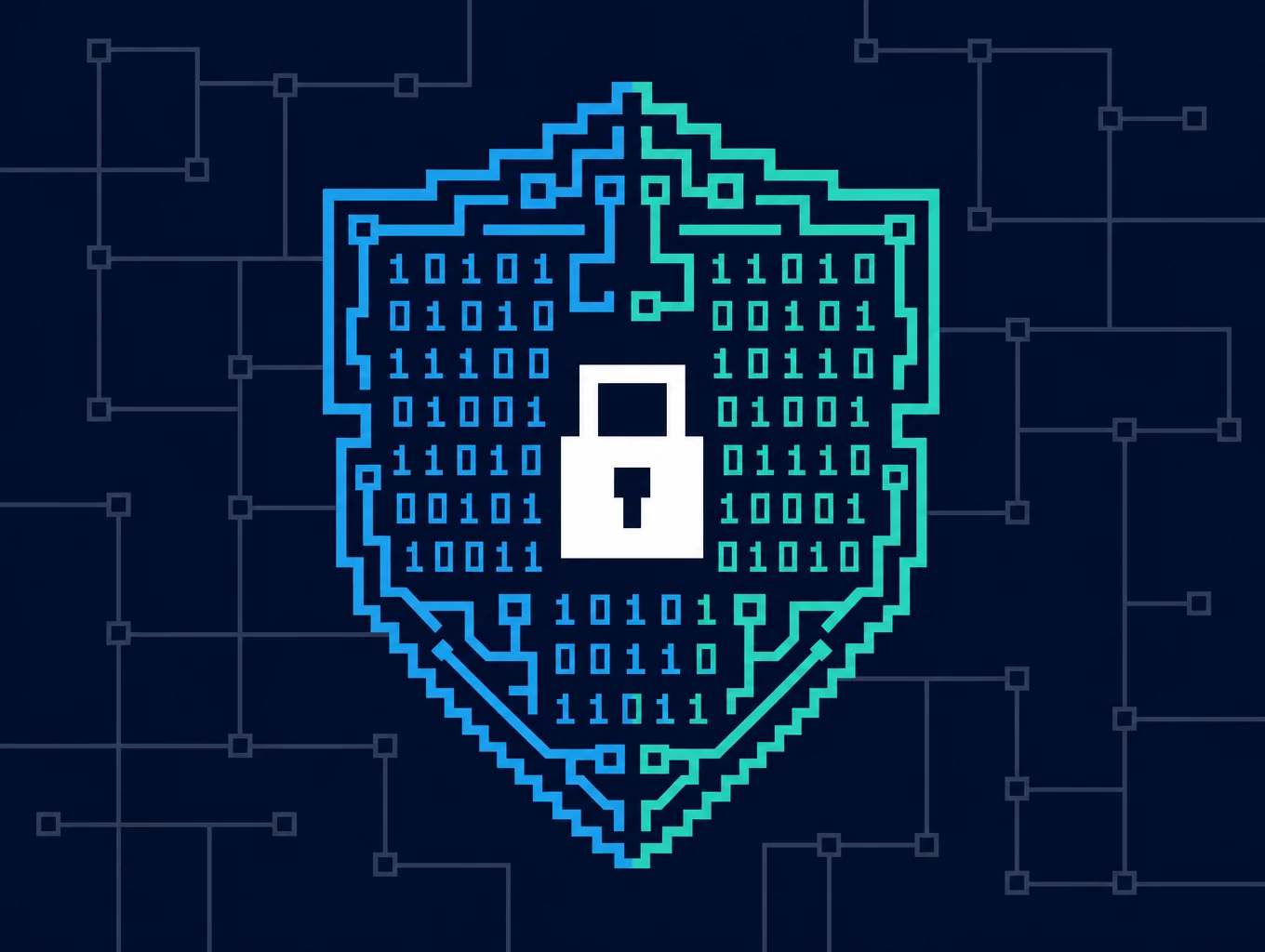 Technical blueprint background representing data security and privacy